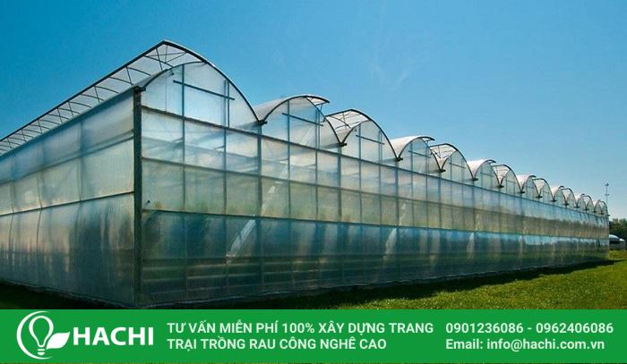 Bản vẽ thiết kế nhà màng 1 cửa mái trong thực tế