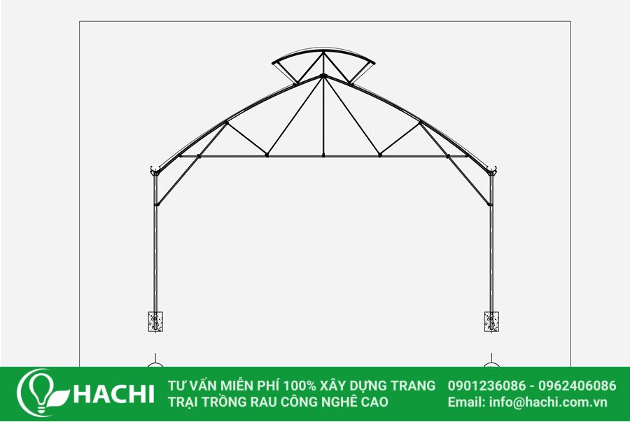Nhà kính trồng rau sạch: 10+ thông tin quan trọng bạn cần biết 24 Bản vẽ thiết kế nhà kính trồng rau 2 cửa mái