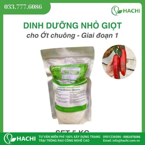 Phân bón nhỏ giọt cho ỚT CHUÔNG set pha 20 lít đậm đặc 5Kg - Giai đoạn 1