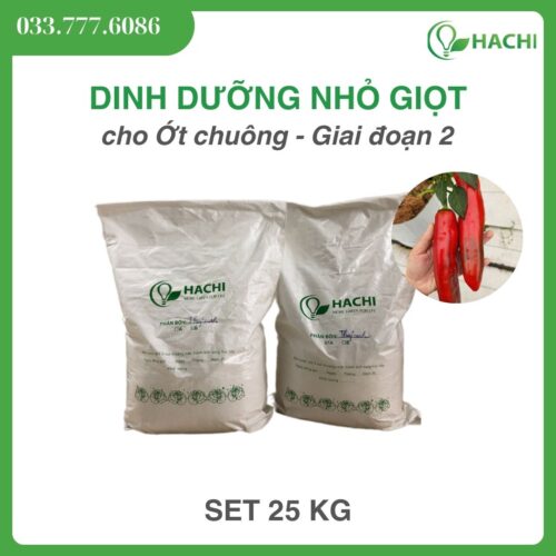 Phân bón nhỏ giọt cho ỚT CHUÔNG set pha 100 lít đậm đặc - Giai đoạn 2