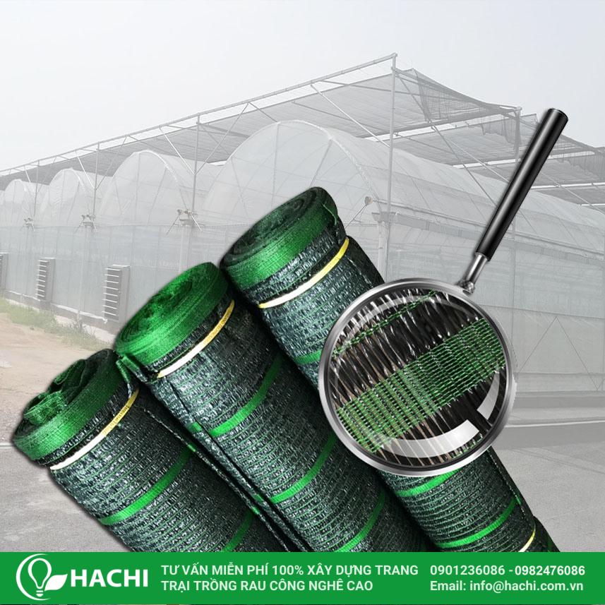 Lưới cắt nắng nhà màng nông nghiệp màu đen, xanh 15 Lưới chống nắng Hachi có trọng lượng nhẹ