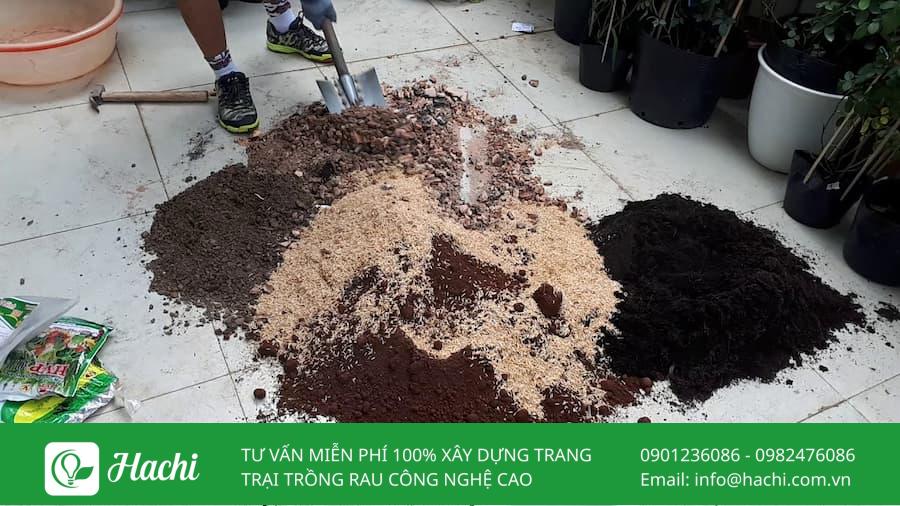 cach tron dat trong rau